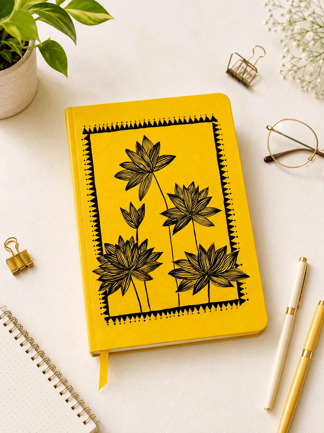 Hand painted diary artwork by Rupali Dighe for Praka Art
