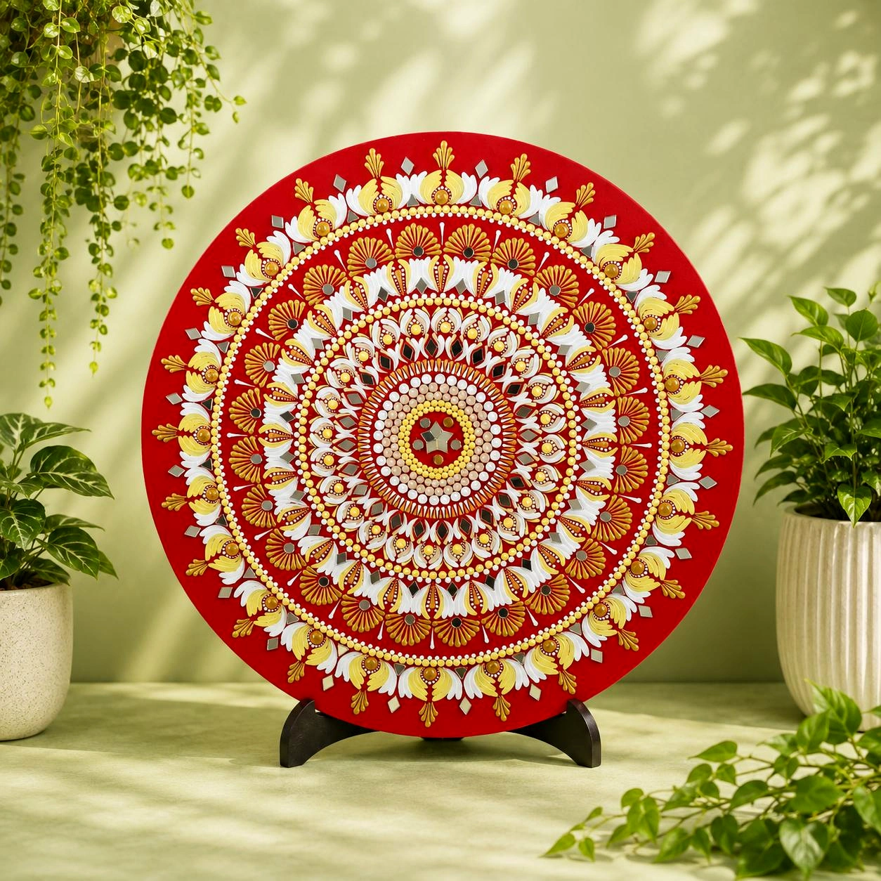 Hand painted Dot Mandala artwork by Rupali Dighe for Praka Art