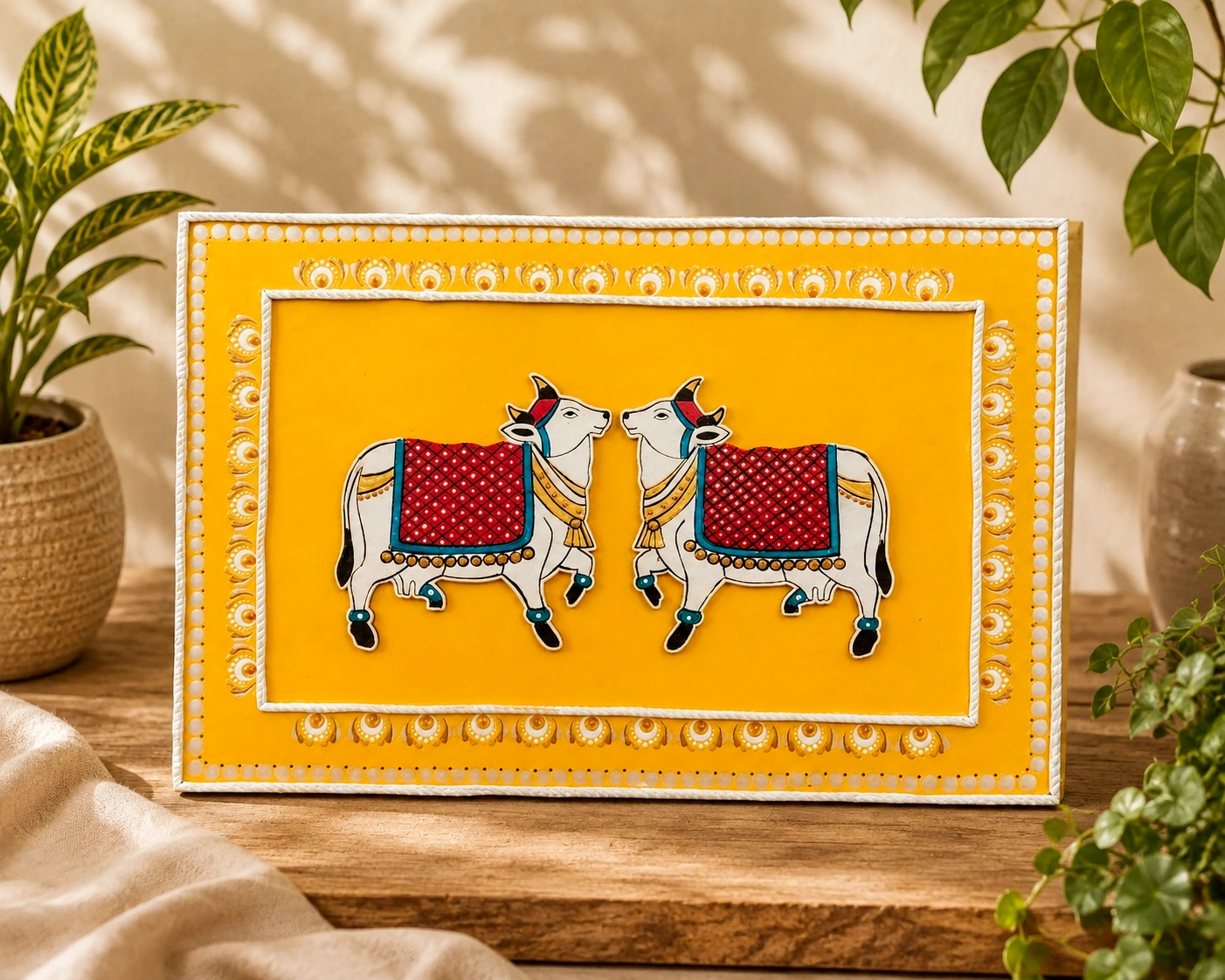Hand painted Pichwai artwork by Rupali Dighe for Praka Art