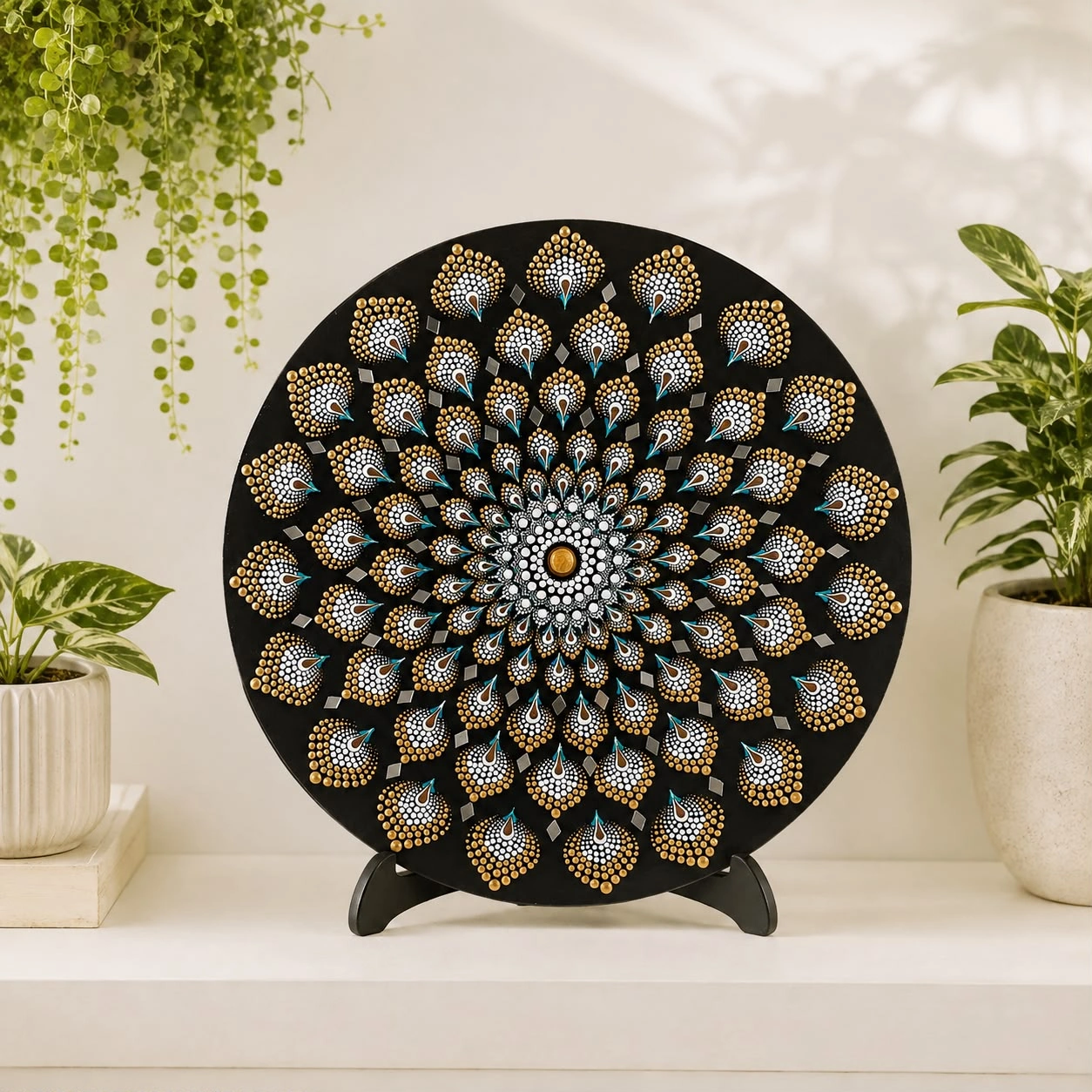 Hand painted Dot Mandala wall decor by Rupali Dighe
